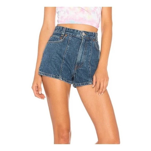 Re/done x Solid and Striped Women's NWT Pintuck Denim Shorts 70s size 30 - Picture 1 of 11